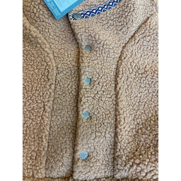 Alpine Design Women's Brown Fleece Pullover Jacket with Snap Buttons Size Medium - Picture 3 of 8